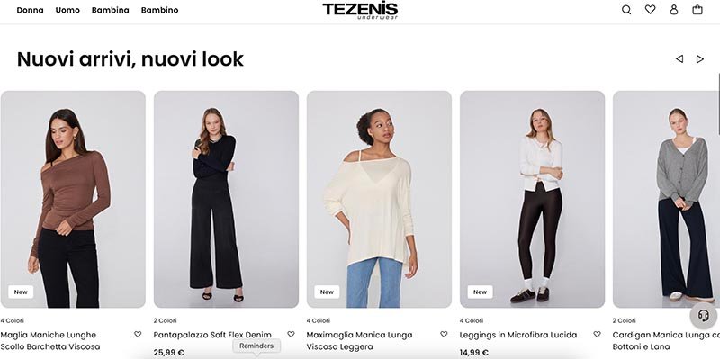 Tezenis — бельё и домашняя одежда с итальянским стилем